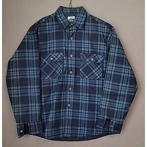 VTG Fieldmaster Quilt Lined Shacket Blue Plaid Made in USA Men’s L 16-16.5